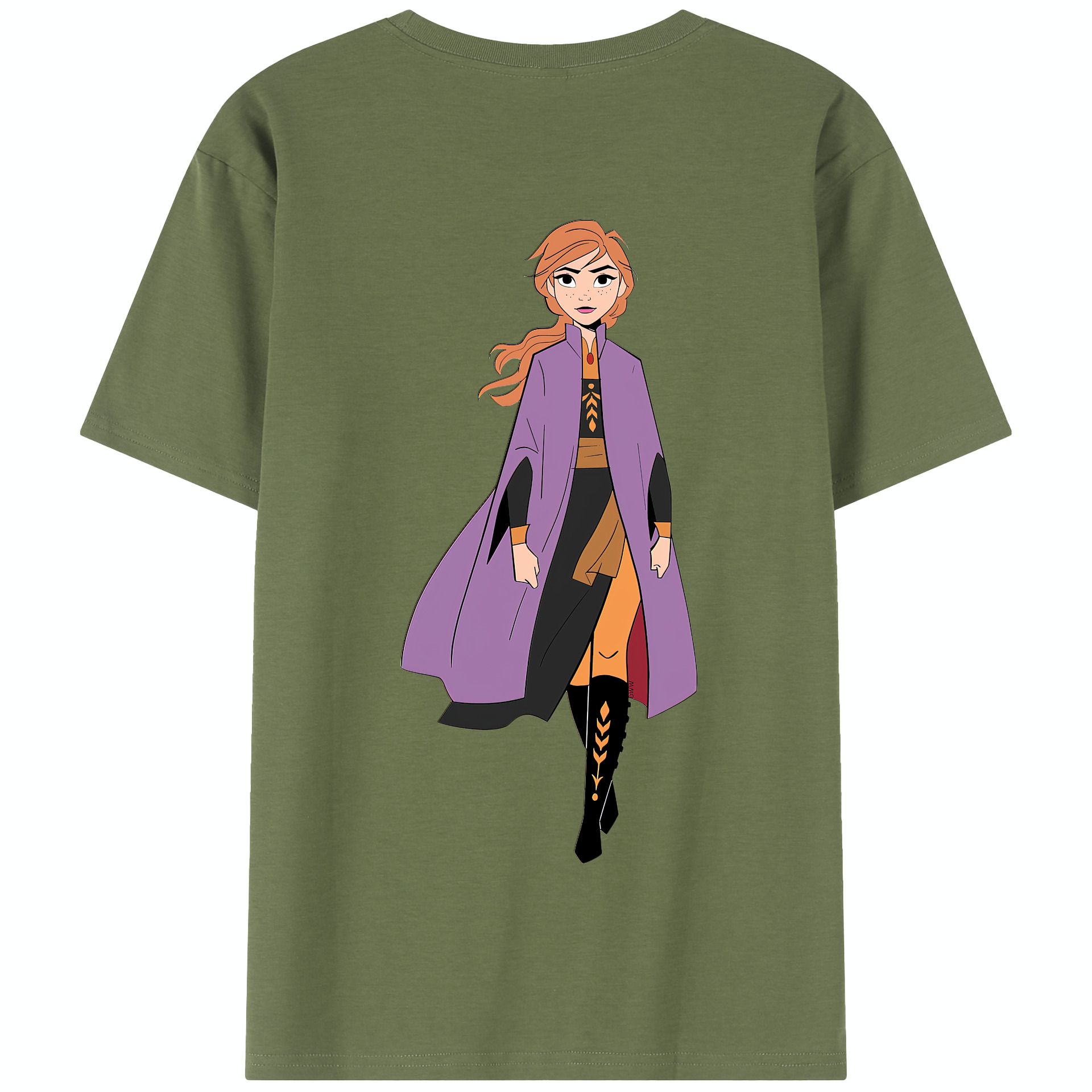 （画像用） アナと雪の女王 アンナ エルサ Frozen Anna Elsa 綿100％半袖Tシャツ（背面プリント）